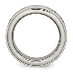 Titanium Unisex Wedding Band with Black IP-Plating and Diamond