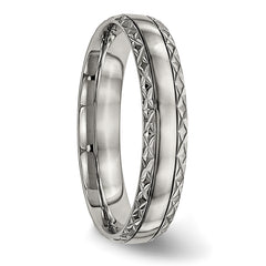Titanium CriSterling SilvercroSterling Silver Wedding Band with Polished Finish Unisex 5mm