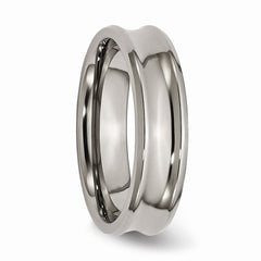 Titanium Polished Wedding Band with Concave Beveled Edge Engravable