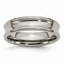 Concave Beveled-Edge Wedding Band in Titanium, 6mm