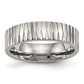 Titanium Polished and Textured 6mm Band
