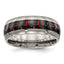 Titanium Polished with Black and Red Carbon Fiber Inlay 8mm Band