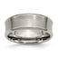 Titanium Brushed and Polished Concave 8mm Beveled Edge Band