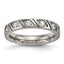 Titanium Polished with CZ 4mm Grooved Band