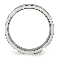 Titanium 8mm Unisex Wedding Band with Brushed & Polished Finish