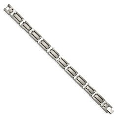 Chisel Titanium Brushed and Polished 8.75 inch Bracelet