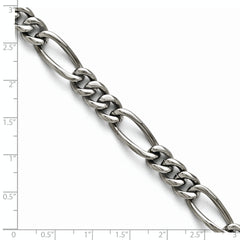 Chisel Titanium Polished Figaro Link 8.5 inch Bracelet