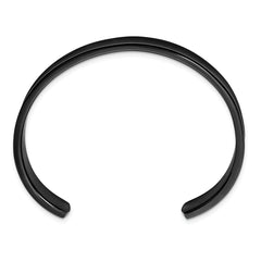 Chisel Titanium Brushed with Polished Edge Black IP-plated 10mm Cuff Bangle