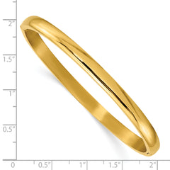 Chisel Titanium Polished Yellow IP-plated 5mm Hinged Bangle