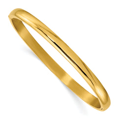 Chisel Titanium Polished Yellow IP-plated 5mm Hinged Bangle