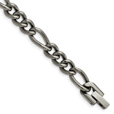 Chisel Titanium Polished 7mm 8.5 inch Figaro Chain
