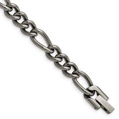 Chisel Titanium Polished 7mm 8.5 inch Figaro Chain
