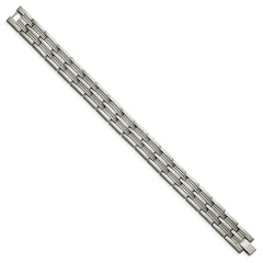 Chisel Titanium Polished and Textured 8.5 inch Link Bracelet