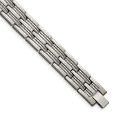 Chisel Titanium Polished and Textured 8.5 inch Link Bracelet
