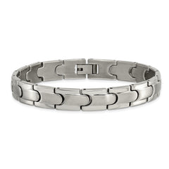 Chisel Titanium Brushed and Polished 8.5 inch Link Bracelet