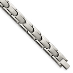 Chisel Titanium Brushed and Polished 8.5 inch Link Bracelet