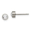 Chisel Titanium Brushed CZ 5mm Stud Earrings