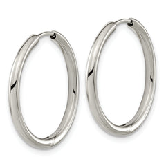 Chisel Titanium Polished 2.1mm Hinged Hoop Earrings
