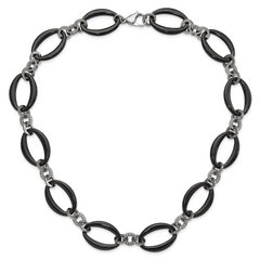 Titanium Women's Necklace with Polished Finish & CZ Accents