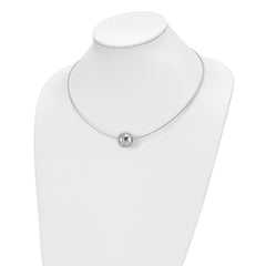 Chisel Titanium CZ Pendant with Polished Stainless Steel 17 inch Wire Necklace