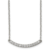 Chisel Titanium Polished with CZ Bar 20.5 inch Necklace