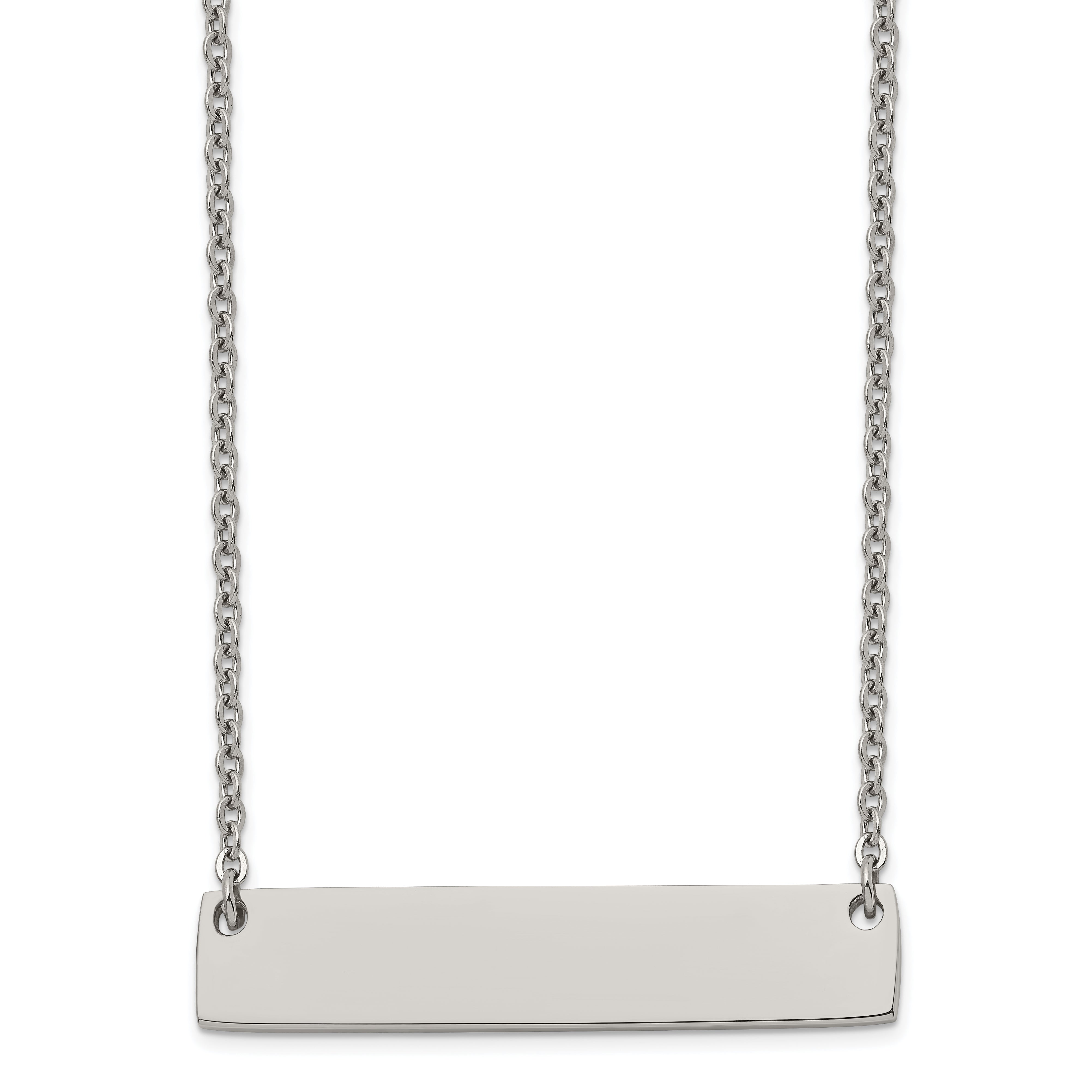 Chisel Titanium Polished Bar 19.5 inch with 2 inch extension Necklace