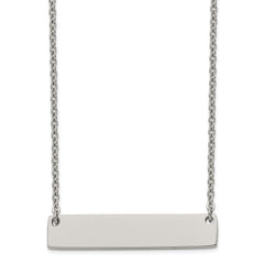 Chisel Titanium Polished Bar 19.5 inch with 2 inch extension Necklace