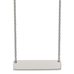 Chisel Titanium Polished Bar 19.5 inch with 2 inch extension Necklace