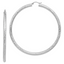 14k White Gold Diamond-cut 4x80mm Lightweight Round Tube Hoop Earrings