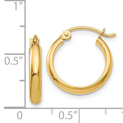 14k Round Tube Hoop Earrings