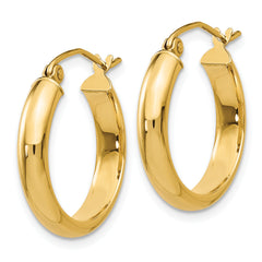 14k Round Tube Hoop Earrings