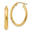 14k Polished 3.5mm Oval Hoop Earrings