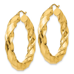 14k Polished 5.0mm Twisted Hoop Earrings
