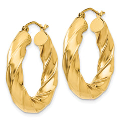 14k Polished 5.0mm Twisted Hoop Earrings
