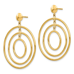 14k Fancy Circle Dangle Post Earrings