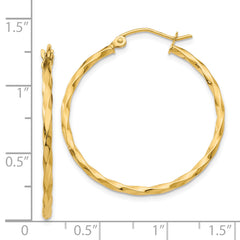 14k Twist Polished Hoop Earring