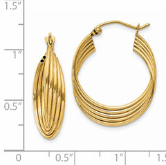 14k Lightweight Fancy Hoop Earrings