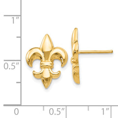 14k Small Fleur-De-Lis Earring