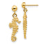 Seahorse Dangle Earrings in 14K Yellow Gold, Textured - Sophia Jewelers