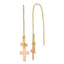 14k Yellow & Rose D/C Polished Crosses Threader Earrings