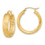 14k Polished Satin and Diamond-cut In/Out Hoop Earrings