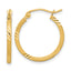 14k Satin Diamond-cut Square Tube Hoop Earrings