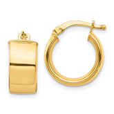 14k High Polished 7mm Hoop Earrings