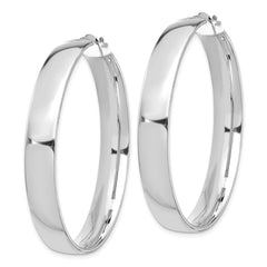 14k White Gold High Polished 7mm Hoop Earrings