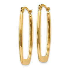 14k Polished 2.25mm Rectangle Hoop Earrings