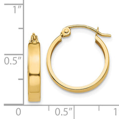 14k Polished 3mm Hoop Earrings
