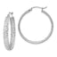 In/Out Hoop Earrings in 14K White Gold, 30mm Diamond-Cut - Sophia Jewelers