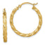 Twisted Hoop Earrings in 14K Yellow Gold, 26mm Satin & Diamond-Cut - Sophia Jewelers