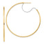 14K Two-Tone Large 2x55mm D/C Wire Polished Hoop Earrings