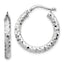 Tube Hoop Earrings in 14K White Gold, 22mm Diamond-Cut - Sophia Jewelers
